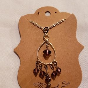 Handmade Red gem necklace